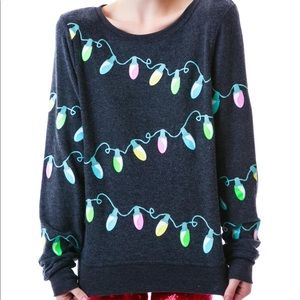 Wildfox glow in the dark Christmas light sweater